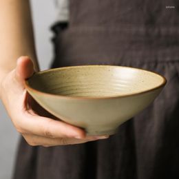 Cuencos de cerámica japonesa de 5 pulgadas, vajilla Retro, restaurante Simple, Ramen, arroz, ensalada, fruta, hogar CN (origen)