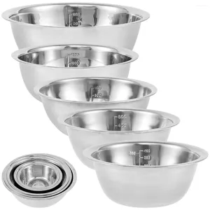 Bols 5 pièces en acier inoxydable bol à mélanger ensemble multi-usages tailles de nidification 2600ML salade lave-vaisselle sûr pour la cuisine