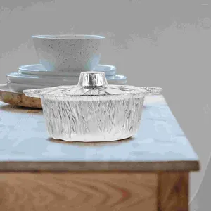 Kommen 5 sets aluminium cake pannen buitentinfolie pot containers verdikte camping grill draagbare houder