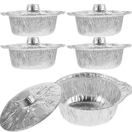 Bols 5 ensembles jetables en plein air feuille d'aluminium pot four hollandais plats de cuisson pour casseroles portables en aluminium