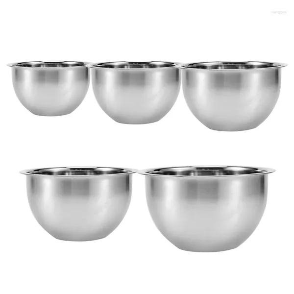 Bols 5pcs Ensemble en acier inoxydable Capacité Nesting Bol de mélange Cuisine Cuisson Salade Légumes Conteneur de stockage