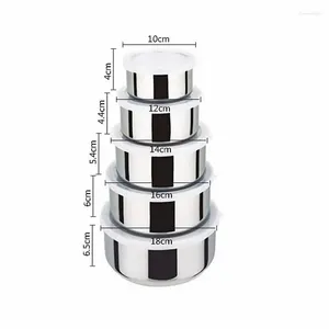 Bols 5pcs en acier inoxydable ensemble grande capacité nidification de mélange bol cuisine cuisine salade de rangement de légumes