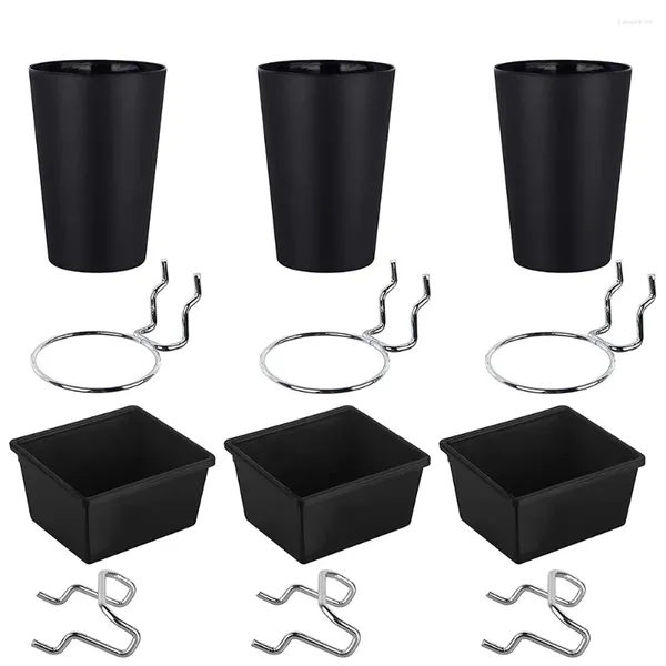 Cuencos 6 juegos de contenedores de tablero perforado con ganchos surtidos para organización de portavasos