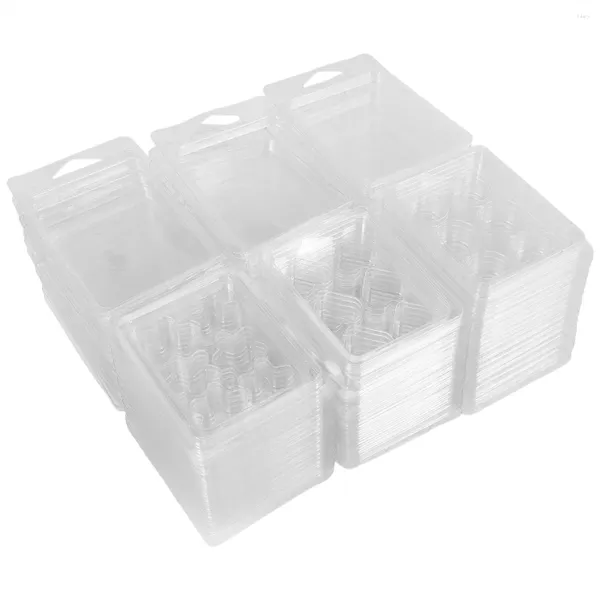 Bols 60 Pack Wax Feed Conteners - 6 Cavité Moules en plastique vides transparents - Courte-coque pour tarteaux fond.