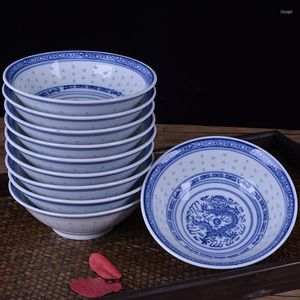 Bols 6 pouces en céramique Ramen bol chinois Vintage bleu et blanc porcelaine vaisselle soupe riz maison Restaurant cuisine vaisselle