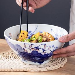 Bols 7/8 pouces créatifs peints à la main Ramen Jingdezhen salade de fruits en céramique bol à mélanger sous glaçure couleur ustensiles en porcelaine
