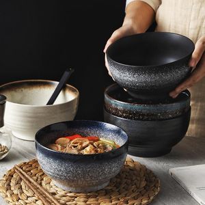 Bols 7 pouces de riz japonais bol céramique ramen el restaurant maison créative rétro quotidien en porcelaine filetée