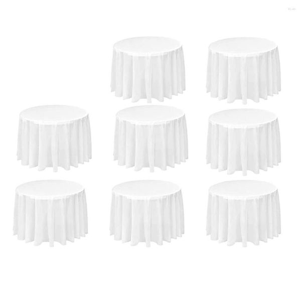 Bowls Lot de 8 nappes rondes 84 pouces blanches nappes jetables en plastique imperméable PEVA (blanc)