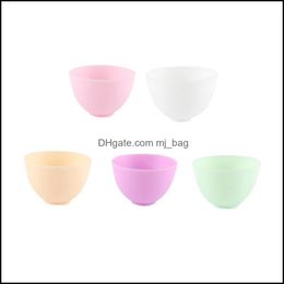 Kommen 8x5cm Home Gebruik geurloze anti-drop sile bowl gezichtsmasker mengm maschemeren met gele druppel levering 2021 tuinkeuken mjbag dhg0j