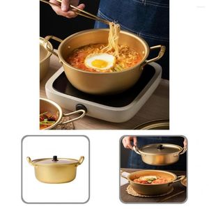 Bols en aluminium grand bol de nouilles à soupe avec couvercle Gadget de cuisine Pot Portable polyvalent pour le ménage