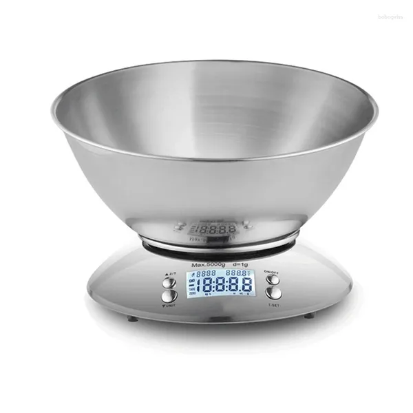 Bols BEAU- Balance de bol de cuisine grammes et onces numériques pour la cuisson de la cuisson Keto Meal Prep Argent