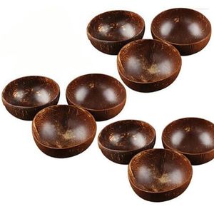 Bols Big Deal 9 pcs 12-15 cm bol de noix de coco fait à la main coquille vaisselle cuillère en bois dessert salade fruits mélange riz ramen