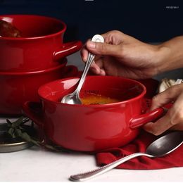 Kommen binaurale kom keramische bakken rode soep hoge temperatuur huishoudelijke oven servies keuken