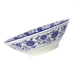 Bols Bol Céramique Ramen Céréales Porcelaine Salade Vaisselle Soupe Servir Du Riz Blanc Profond Asiatique Cuisine Exquise Nouilles Bleues