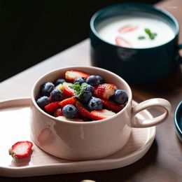 Bols bol plat cuillère ensemble unique exquis ménage Style nordique petit déjeuner pour une personne avec poignée