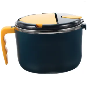 Kommen kom ramen noedelsoep doos direct magnetron metalen cooker container mok bento geïsoleerde serveer lunch studenten deksel Japans