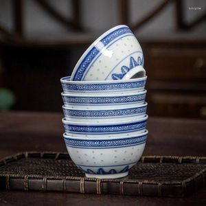 Bols de style bol dessert en céramique porcelaine traditionnelle chinoise blanc chinois orchidée bleue et ménage vieux