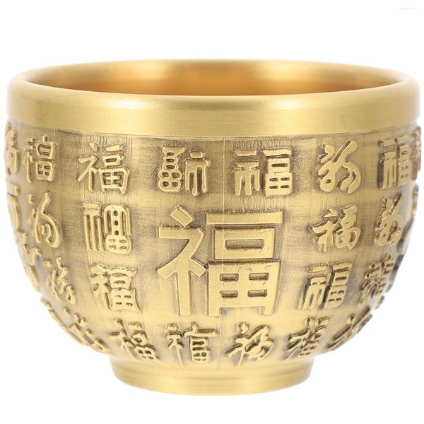 Bols en laiton, ornements chinois, bassin au trésor en or, décoration de bureau pour la richesse de l'argent