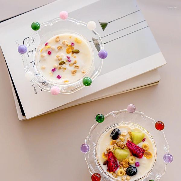 Bols Bownaking Bowl Creative Crown Ustensiles for Kitchen Transparent Glass Child Salade multifonctionnelle Salade à haute température