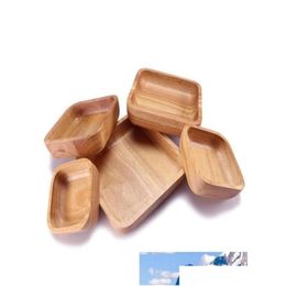 Tazones marrón cuadrado natural tazón de madera dura engrosar la comida de la comida de fruta para la cocina para el hogar 38xy cb1781598 entrega de caída otnne