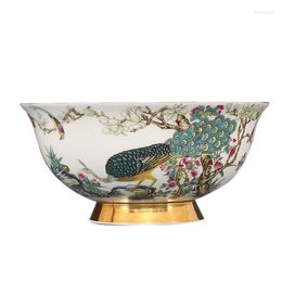 Bols En Céramique 6 Pouces Soupe De Riz Doré Émail Peint Motif Oiseau Bol Porcelaine Antique Cuisine Vaisselle Décorer