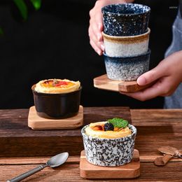 Bols en céramique cuisson pouding tasse japonais dégradé Souffle Dessert Snack bol petite maison cuisine fournitures vaisselle