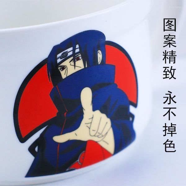 Bols en céramique bol de nouilles instantanées étudiant Ninja japonais Anime tasse avec couvercle boîte à lunch four à micro-ondes