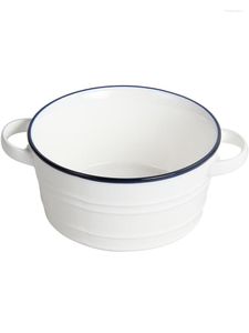 Kommen keramische internet beroemdheid met deksel binaurale soep kom bord huishouden groot servies ins stijl instant noedel