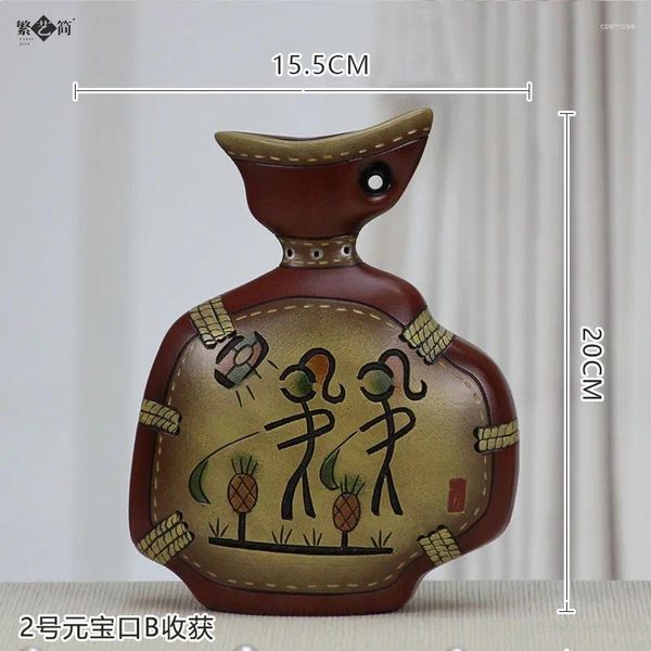 Bols céramique petits ornements lijiang style ethnique artisanat accessoires de maison chinois décoration d'étude de rack antique