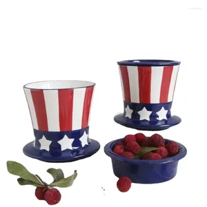 Kommen keramische snack kan opslagtank Amerikaanse ornamenten ramen bowl wit