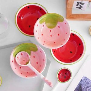 Bols ensemble de vaisselle pour enfants Unique de haute qualité belle bande dessinée créative fraise pastèque bol cuisine enfants