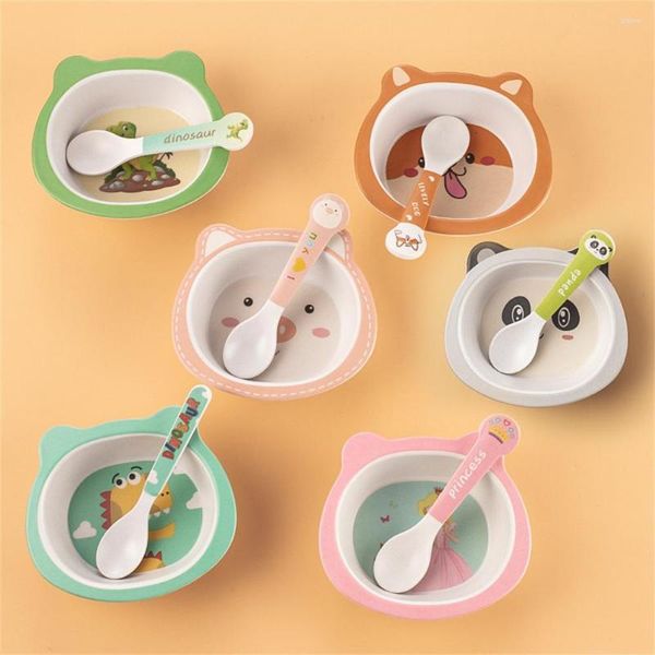 Bols Vaisselle pour enfants, combinaison de bols et de cuillères, ensemble de matériaux légers et durables, alimentation pour enfants