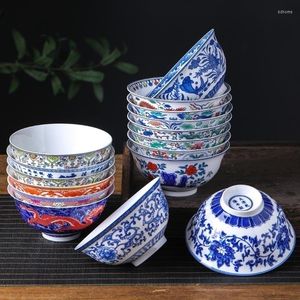 Bols Chinois Style Antique En Céramique 5.5 Pouce Riz Bol Vaisselle Os Chine Ramen Soupe Cuisine Accessoires Décor À La Maison 1PC