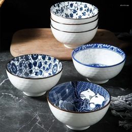 Bols chinois style rétro céramique maison petit riz bol en porcelaine nouilles souple personnalité chinois table h193