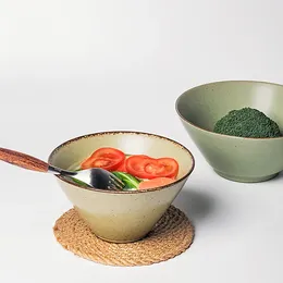 Bols chyir japonais en céramique bol rétro ramen ramen chapeau ménage grand riz soupe nouilles à salade de salade de cuisine