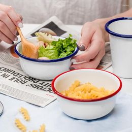 Schüsseln, klassische nordische Porzellan-Emaille-Schüssel, dicke Suppe, Salat, Obst, Nudeln, Snacks, Süßigkeiten, Vorratsbehälter, Haushalt, Küche, Geschirr