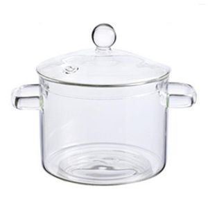 Bols Pots de cuisson en verre transparent Pots de cuisson plus épais et plus lourds Pot amélioré pour pâtes soupe lait bébé
