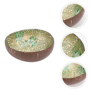 Bols Bol de noix de coco Clé de bureau Accueil Stockage Ustensiles en bois pour manger Ornement Bague Bracelet Plaque Shell Candy