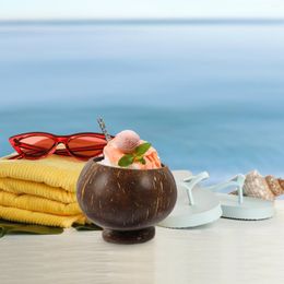 Kommen Kokosnoot Kom Keuken Kokosnoten Gemaakt Houten Salade Water Cup Banket Hawaiian Feestartikelen