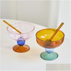 Bols Colorf Verre Bol Glace Pour Yaourt Japonais Mignon Vaisselle Soupe Fruits Mélange Drop Livraison Maison Jardin Cuisine Bar À Manger Dhiyf