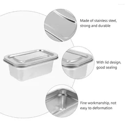 Bols Container Lid Ice Cream Box Kitchen Gadget Lunch Basy Keeper en acier inoxydable Réutilisables