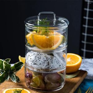 Bols contenant un stockage transparent 430 ml bol fruit salade sèche en verre de dessert