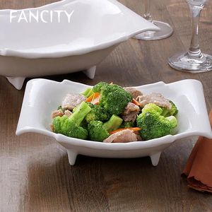 Kommen creatieve bamboe keramische kom soep bord speciaal velvorm fruit salade groente
