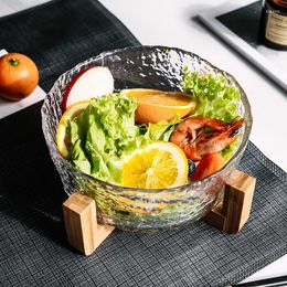 Kommen creatieve reliëfglazen kom transparant onregelmatig huishoudelijk huishouden groente en fruitplaat dessert salade keuken servies set