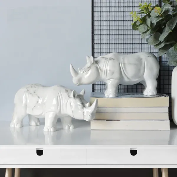 Bols créatif marbre rhinocéros ornements de bureau entrée armoire à vin décorations de résine artisanat résine