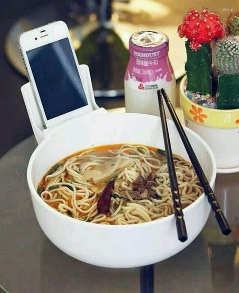 Towls Creative Noodle Bowl con arroz por soporte de teléfono móvil Relájate tu mano (223)