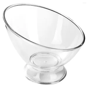 Tazones de ensalada diagonal accesorio accesorios recipientes de plástico transparente plato delicado helado de fruta para el hogar