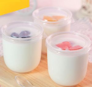 Kommen servies keuken eetbar huizen tuin200 ml translucentie plastic dessert yoghurt met deksel wegwerp pudding cup bakkerij takeaw dr