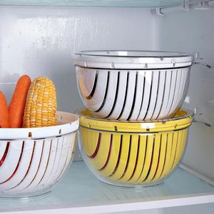Kommen draineren mand groente schijf fruitbak dubbele laag plastic multifunctioneel wasbekken voor huishoudelijke keuken
