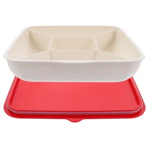 Bols boîte de rangement de fruits secs, plateau sec avec couvercle, conteneurs de collations pour enfants, plateau de service de légumes, assiette cadeau salade Taco